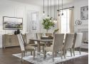 Padded Back Upholstered Dining Chair in White and Brown - Stafford 